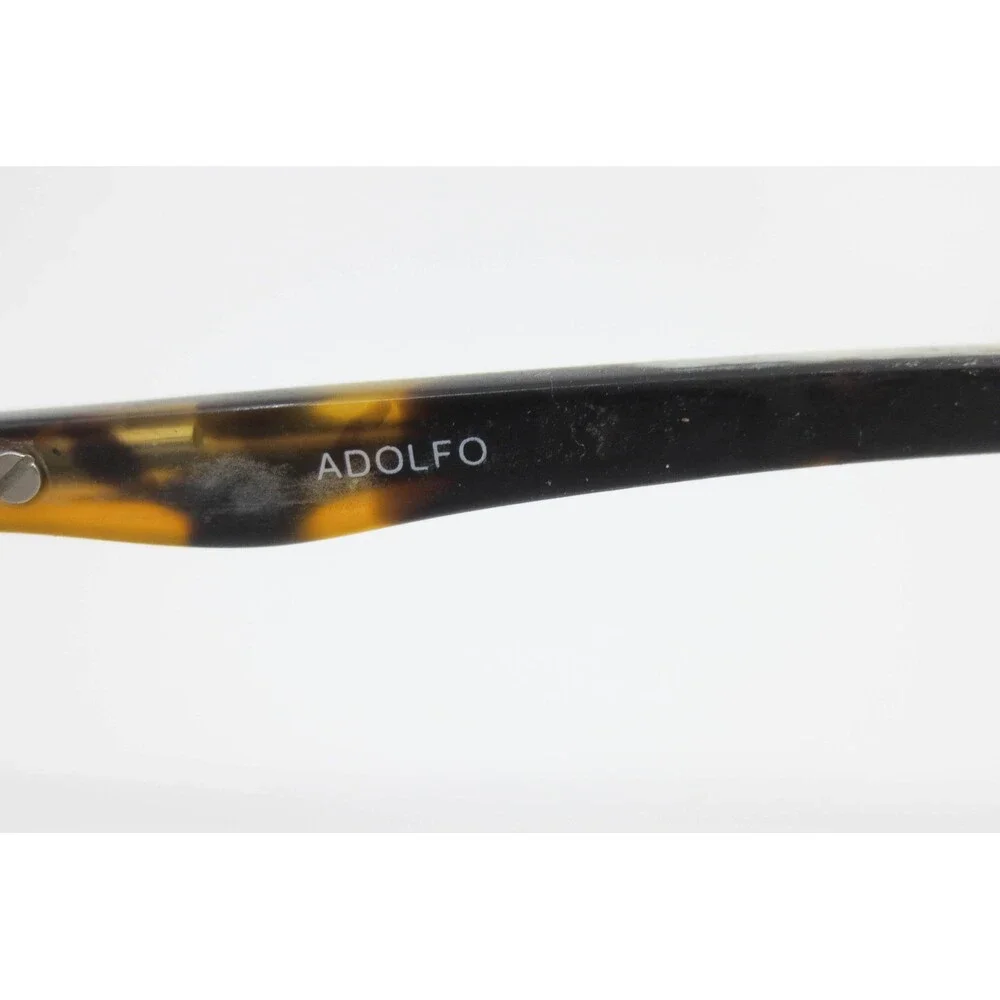 Adolfo Patriot Gun Eyeglasses Rectangular Gunmetal Tortoise Frame 55-18-140